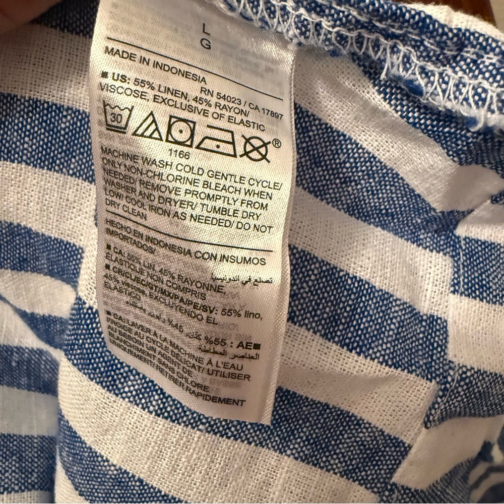 NWT Old Navy Fit & Flare Linen-Blend Midi Dress – Blue Stripe - Picture 11 of 15